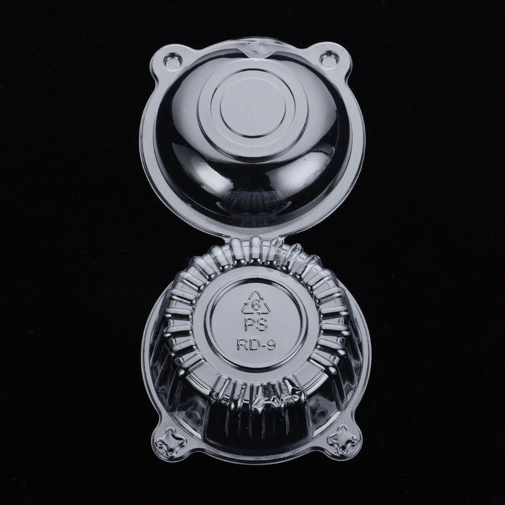 Populer 50pcs Plastik Cupcake Dapur Sekali Pakai Transparan Dessert Cups Cases Set