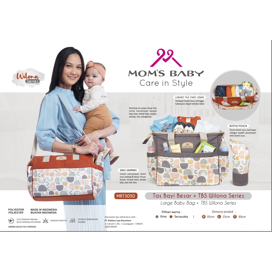 Mom’s Baby Tas Bayi Besar + Tabung Botol Susu Wilona Series - MBT 3050