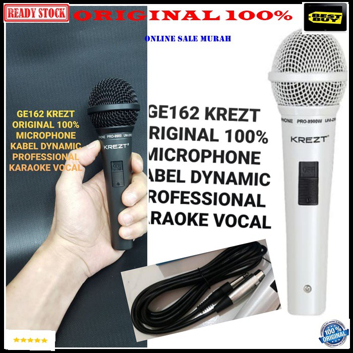 G162 Krezt original 100% mic kabel dynamic mik cable karaoke microphone vocal vokal mikrophone super cardioid sound system audio musik pengeras suara pro profesional panggung dj studio acara pidato G162   ADA SWICTH ON OFF NYA PAKAI MIC INI SUARA BIASA BI