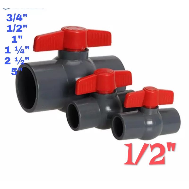 STOP KRAN PIPA 1/2   /  BALL VALVE 1 PER 2  INCH PVC TERMURAH