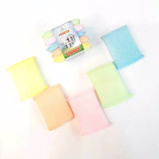 (NCS) 40 gr Spon Sponge Cuci Piring Warna Warni Model Bantal