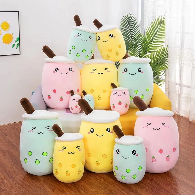 Boneka Boba Milk Tea Plush Buah Mainan Lucu Bahan Halus Dan Lembut