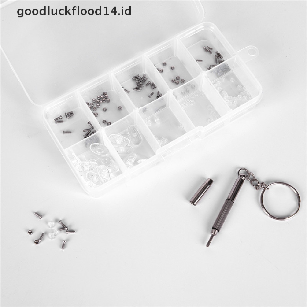 [OOID] Screw Nut Nose Pad Optical Repair Set Assortment Sunglass Tool Kit For glasses ID