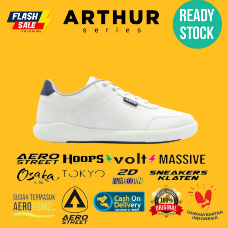 Aerostreet Arthur Putih - Sepatu Sneakers Casual Sport Pria Wanita