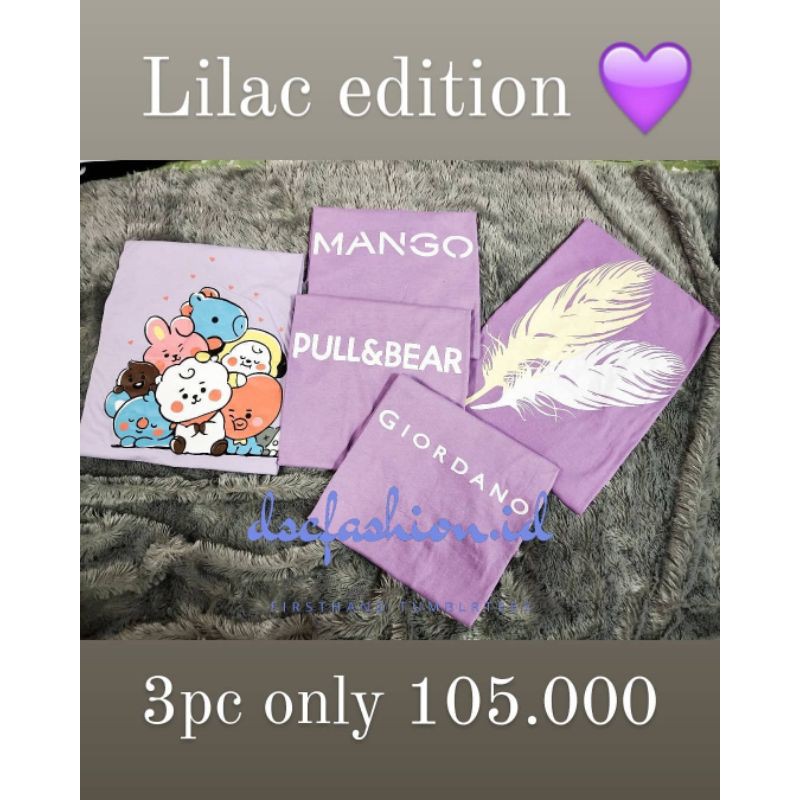 KAOS LILAC MOTIF WARNA LILAC KAOS UNISEX LILAC KAOS WANITA LILAC KATUN PREMIUM UNGUMUDA UNGU PASTEL