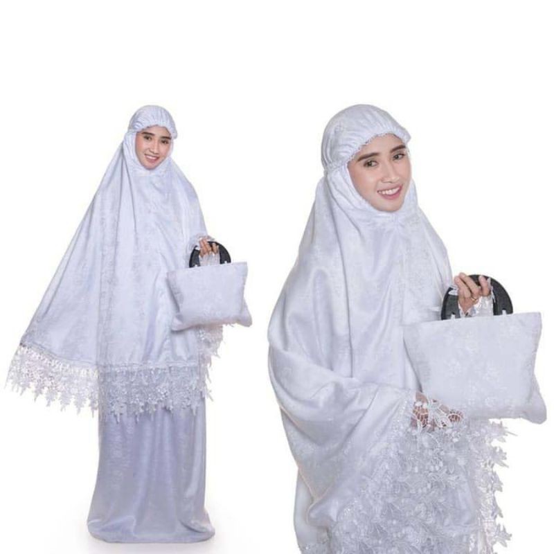 MUKENA SUTRA FOIL MUKENA PUTIH DEWASA