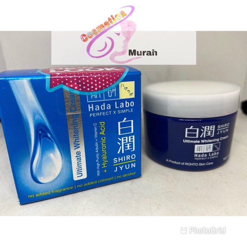 hada labo shirojyun cream biru // hada labo ultimate whitening cream shirojyun