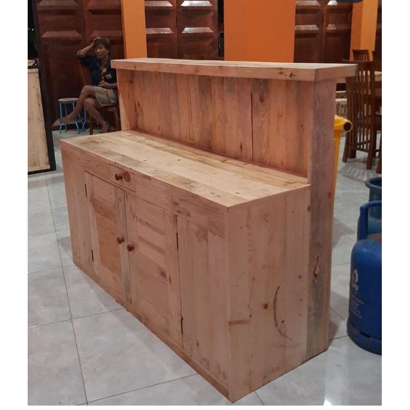 MEJA KASIR / MEJA KERJA KAYU JATI BELANDA