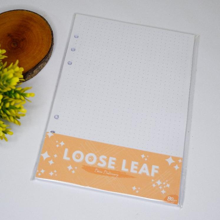

slv Loose Leaf A5 (6 Ring & 20 Ring) Murah/ Refil Kertas Binder / Loose Leaf Dot, Grid, Polos, Garis ❁ 49