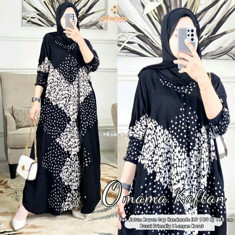 COD | OMAMA KAFTAN by AUFAA | KAFTAN ORI MURAH ADEM NYAMAN | KAFTAN JUMBO LD 160 | KAFTAN BUSUI DAN 