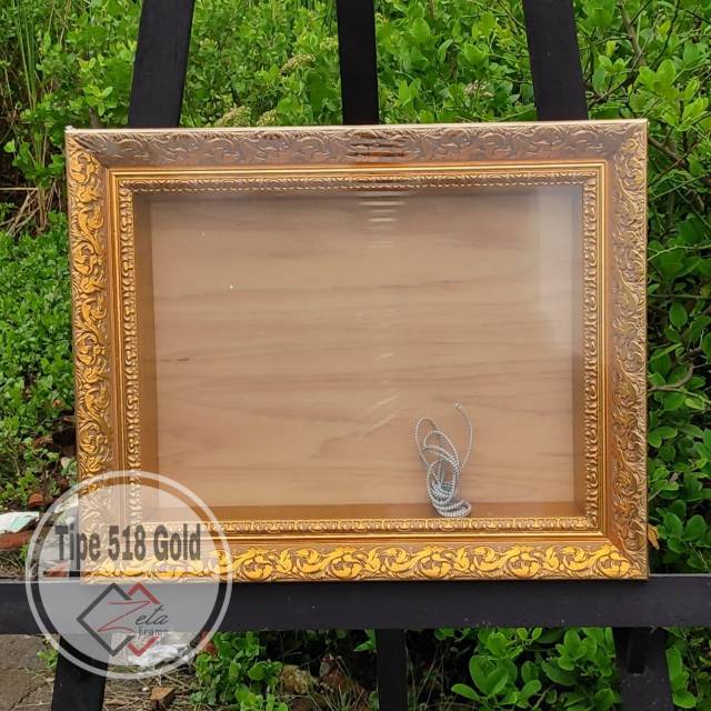 Tipe 518 Gold - Pigura mahar ukir gold - pigora 3D - bingkai mahar uk. 30x40