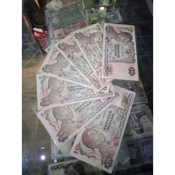 uang kuno 10  rupiah soedirman asli