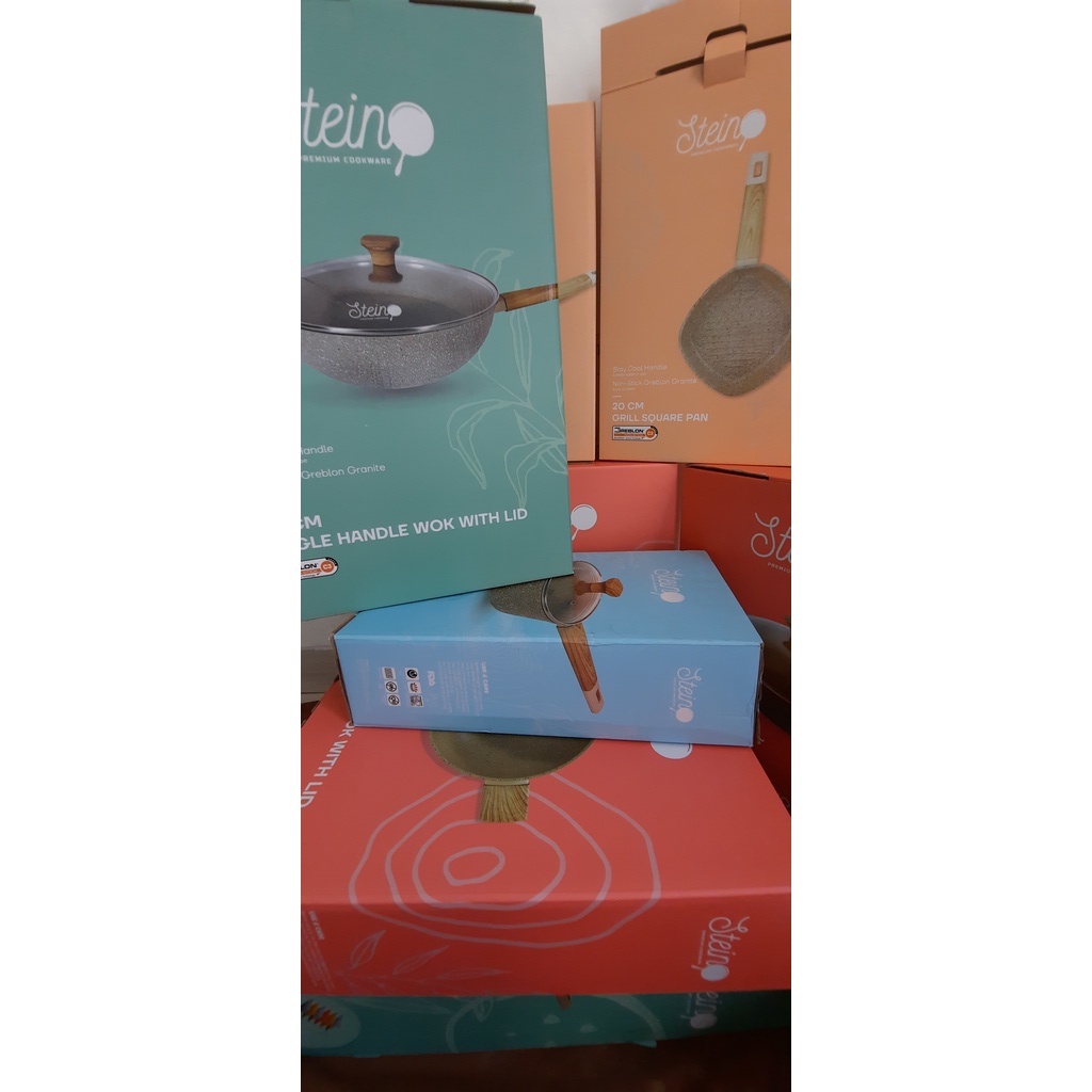 Stein Steincookware Paket Carrara / Wok 32cm + Sauce Pan 18cm wajan penggorengan original granite GERMANY GREBLON STEIN