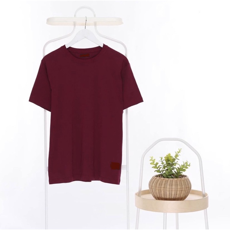 PROMO ( BISA COD ) KAOS POLOS MARUN CASUAL PRIA KATUN OVERSIZE JUMBO O-NECK UNISEX V-NECK T-SHIRT CA