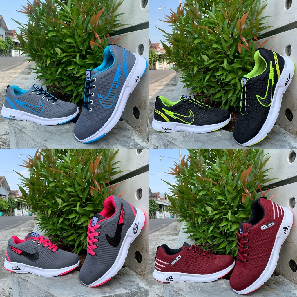 Sepatu Kets Pria Wanita Sneakers Olahraga Running Jogging NK WARNA