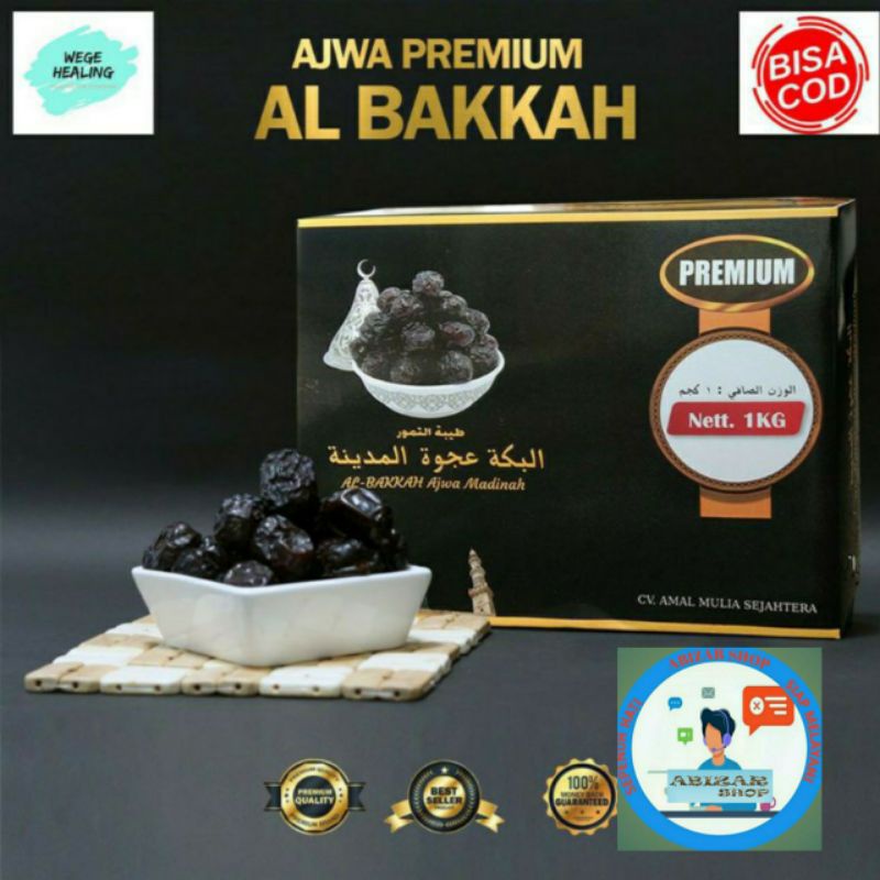 

1KG ( COD) KURMA AZWA PREMIUM AL BAKKAH + GERATIS AIR ZAM ZAM