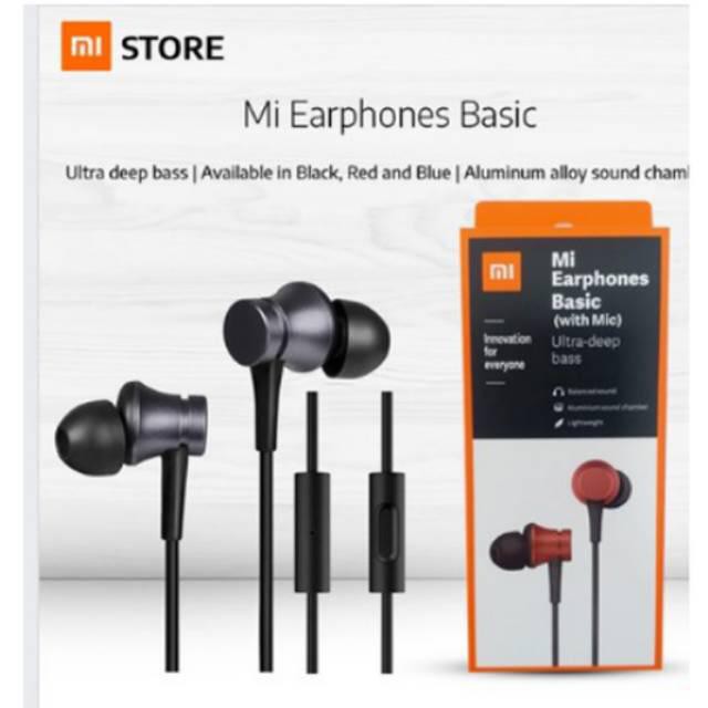 HEADSET Headsfree earphone ORIGINAL XIAOMI PISTON 3 ULTRA DEEP BASS WITH MIC XIAOMI 4a 5a 6a 9a 7a