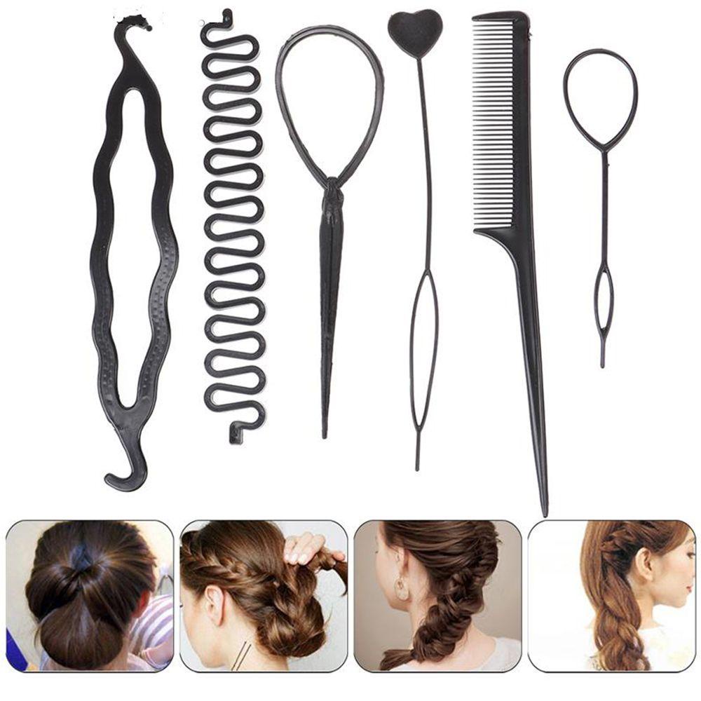 Rebuy Alat Mengepang Rambut Wanita DIY Aksesoris Rambut Hairstyling Tool Menenun Klip Rambut Bun Maker Dispenser Rambut