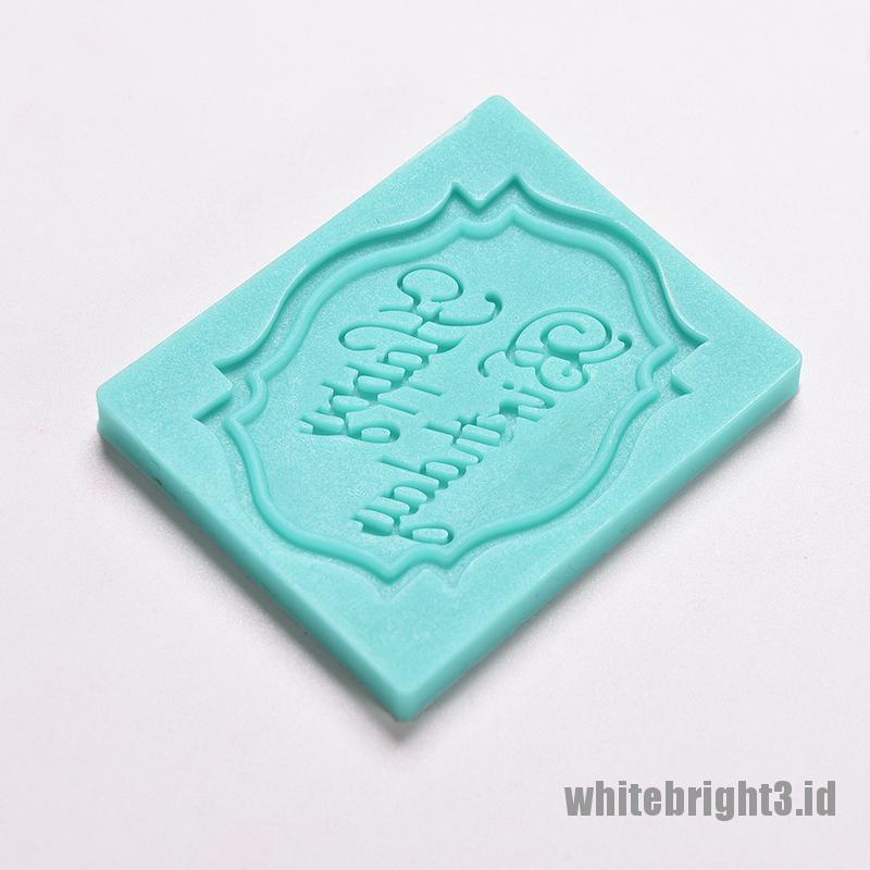 ❤White3 Warna Putih❤ Matras Cetakan Adonan Kue Desain Happy Birthday Model Renda Bahan Silikon
