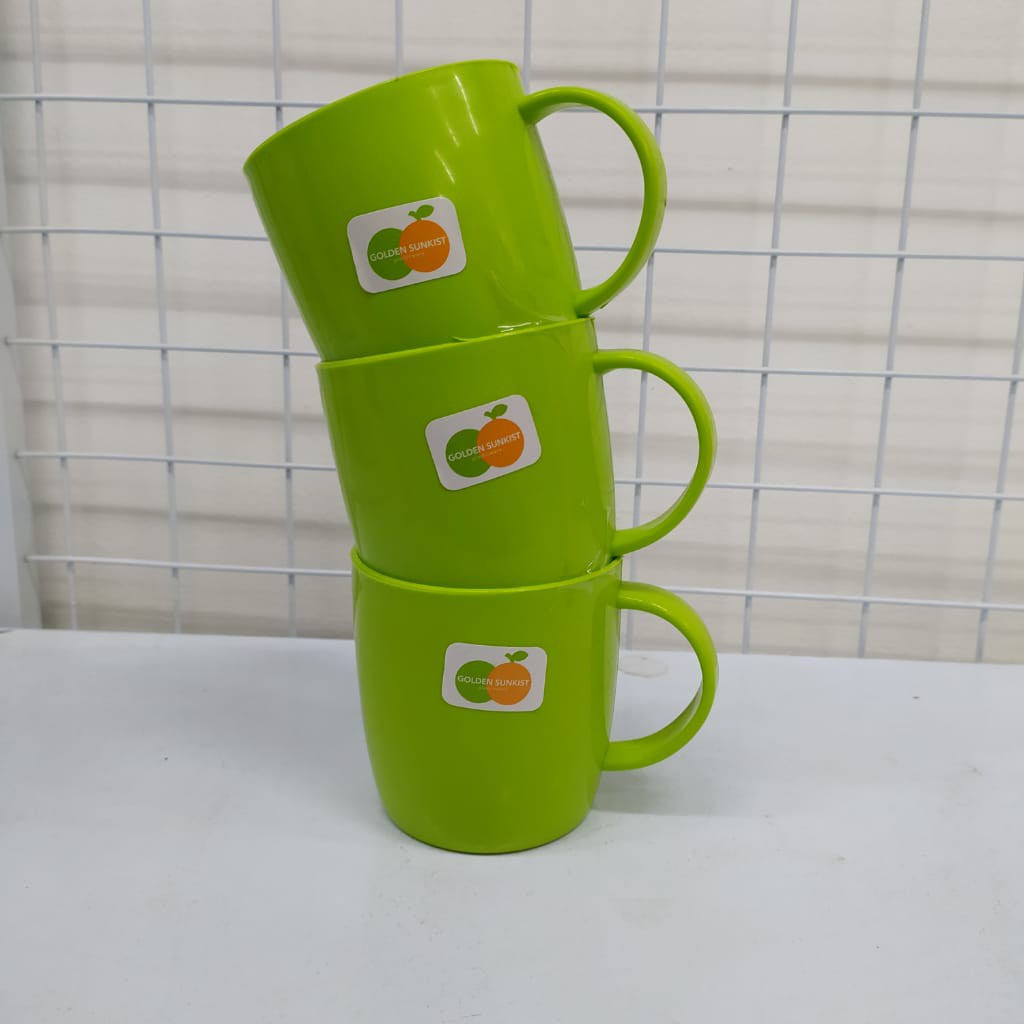 ~ PIYOSHI08 ~ Mug GOLDEN SUNKIST Cangkir Plastik Kotak 7005 / Bulat 7015 PD69