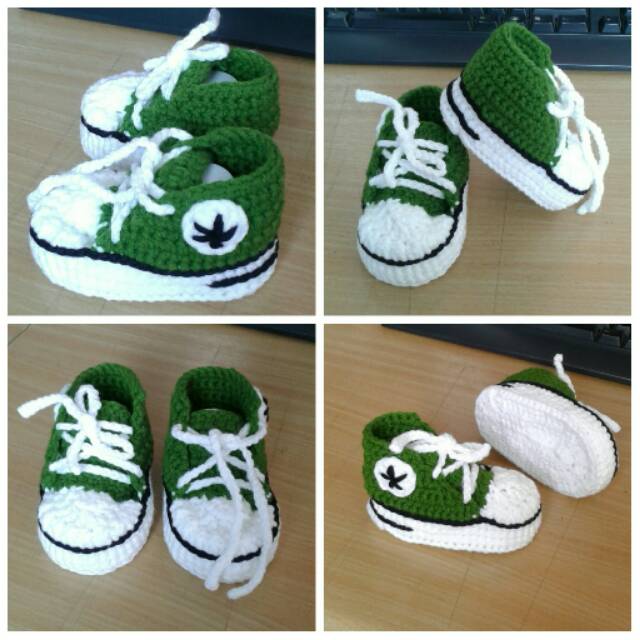 Sepatu rajut bayi converse Hijau