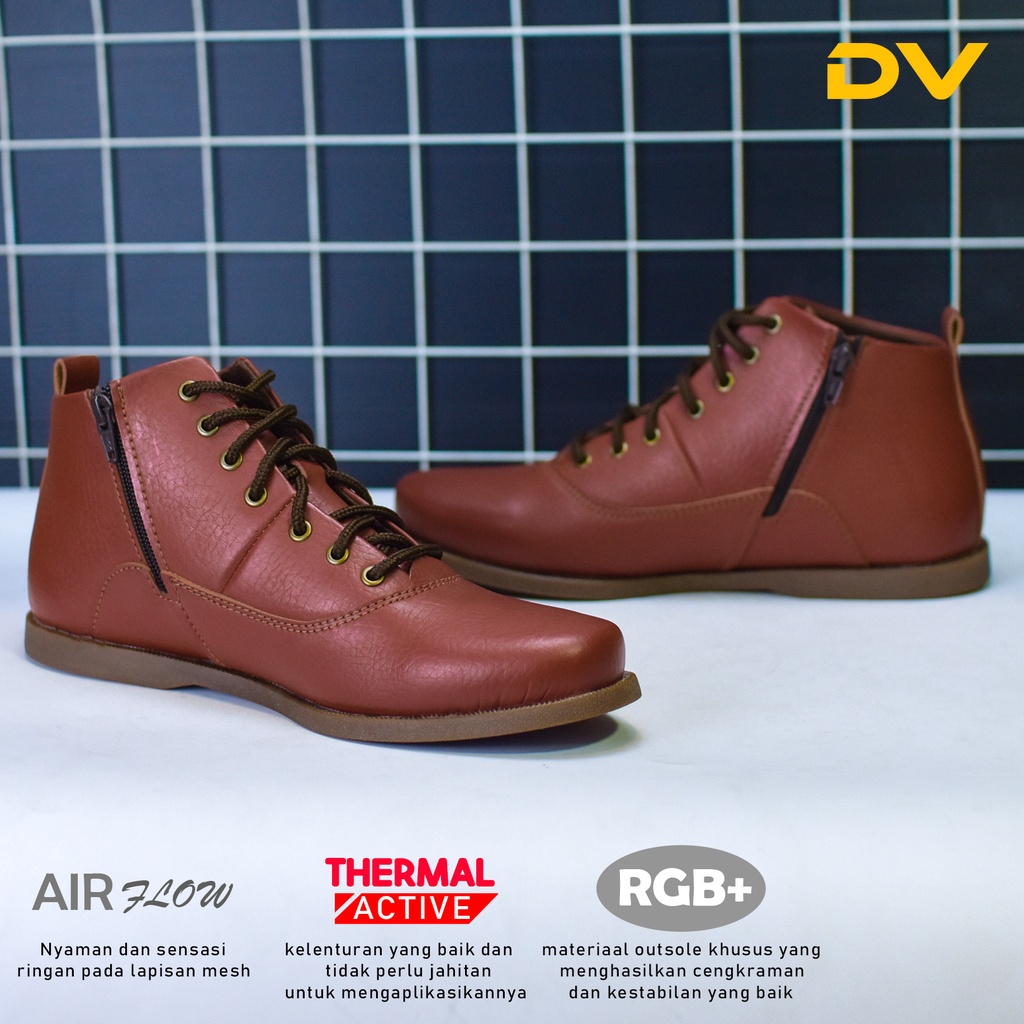 GREENDREAM Sepatu kasual Pria Model Boots tinggi Size 39-43 Sol karet upper kulit Sapi asli