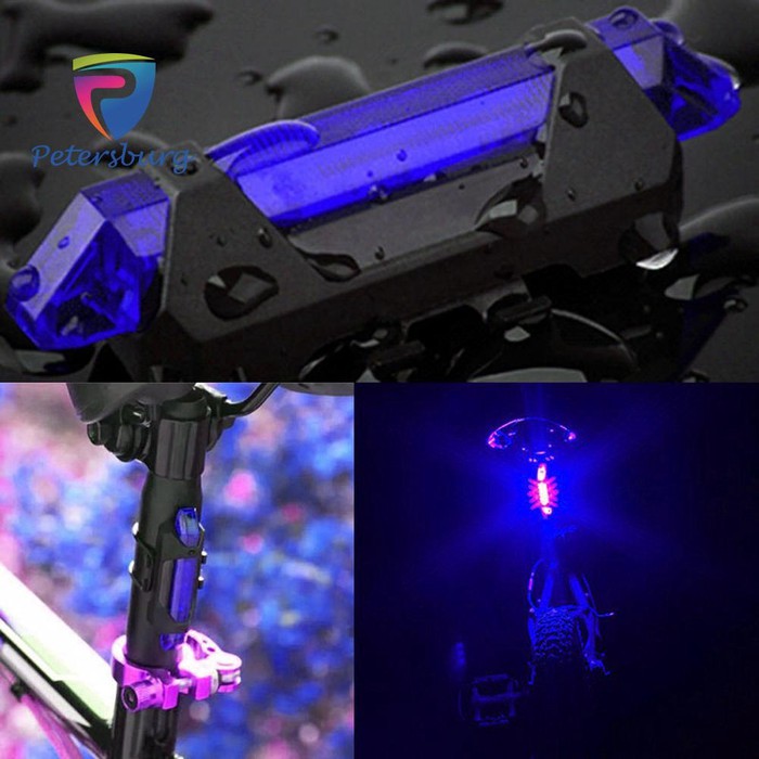 TaffLED Defensor Lampu Sepeda 5 LED Taillight Rechargeable Biru Blue