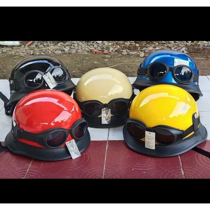 Jual Helm Retro Nazi Crazy Cat Glossy Bisa Cod Nazi Cat Merah Hitam Cream Biru Kuning Chips