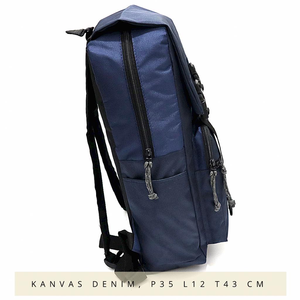 COD in aja Ma bro Free Ongkir ransel Distro Premium dua warna murah merk lokal buat sekolah jalan kanvas tebal
