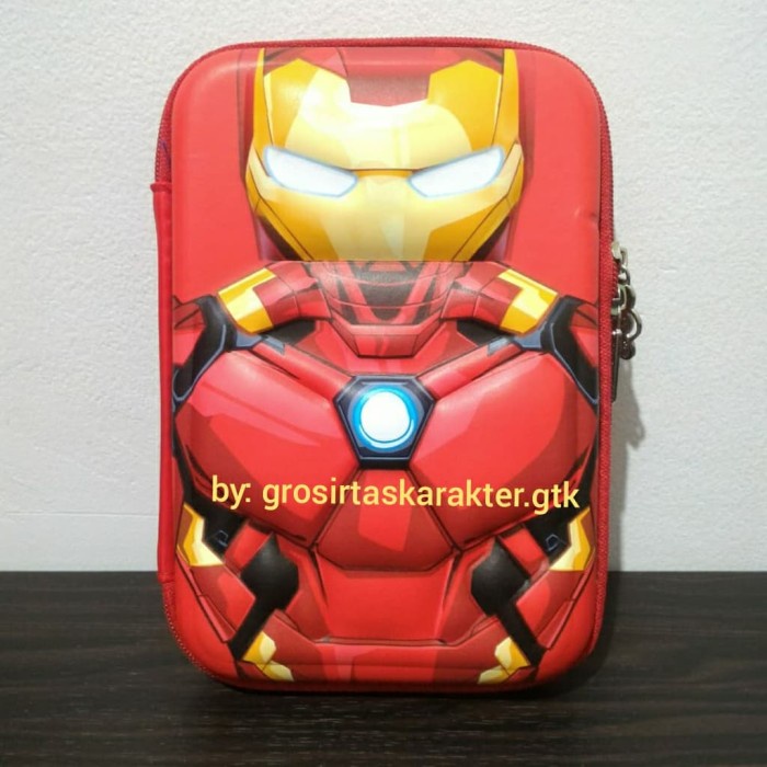 

Tempat Pensil Anak Avengers Spiderman Cars Transformer Hardcase Kotak - Ironman promo