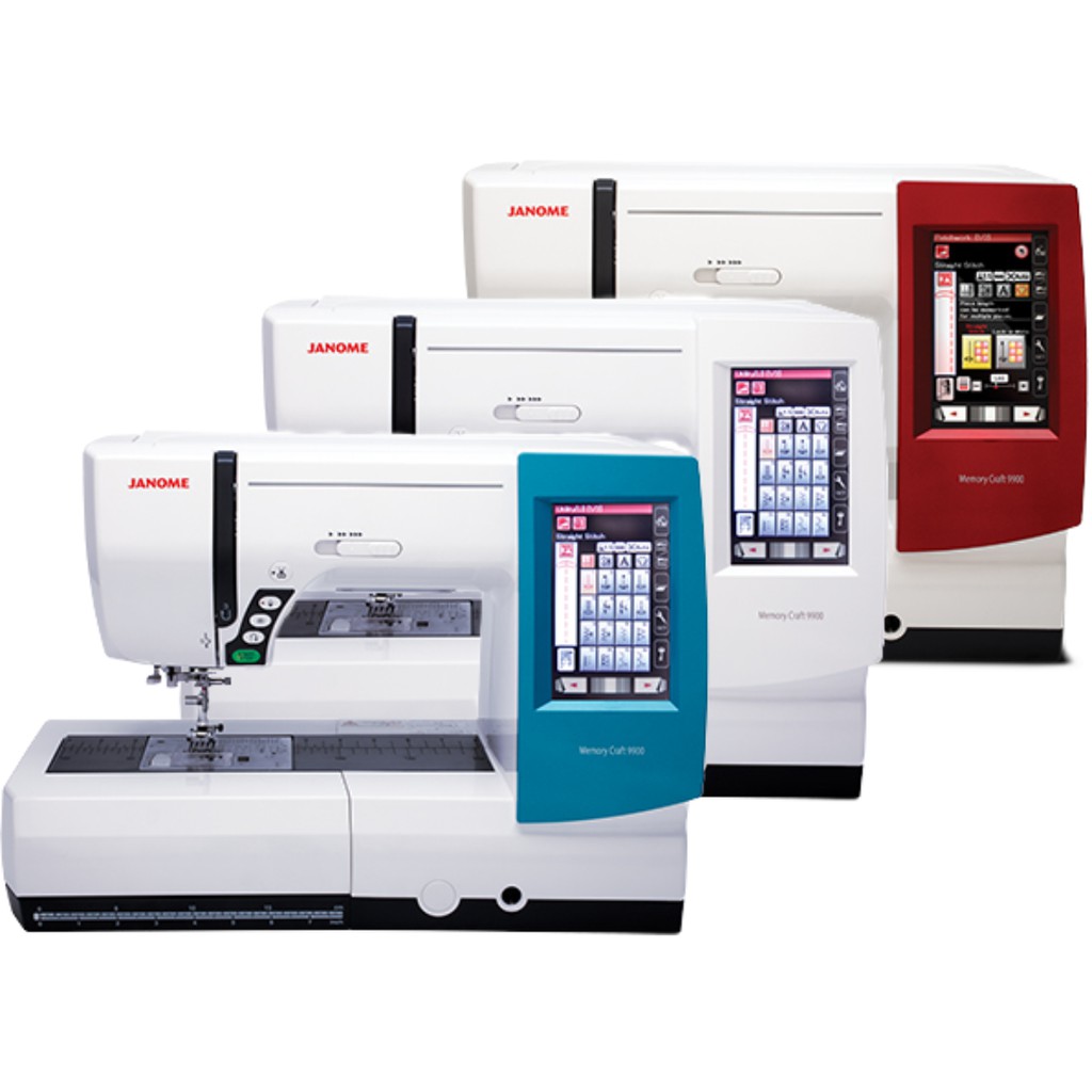 Janome Mc9900 Mesin jahit Dan Bordir komputer Portable - Putih,Merah,Biru