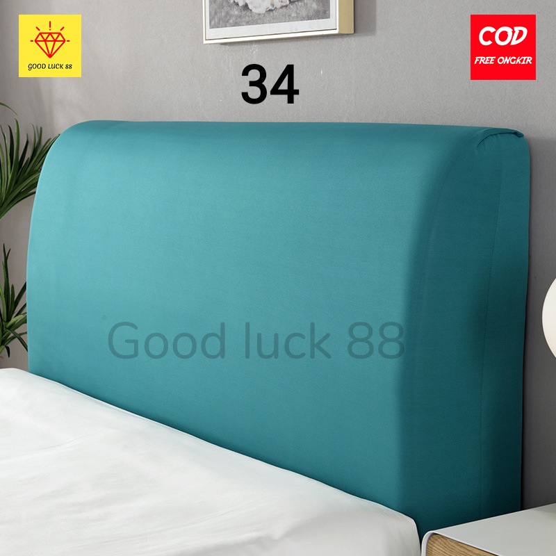 Cover Headboard Tempat Tidur Sandaran Springbed Elastis Warna Polos size 120 -200cm