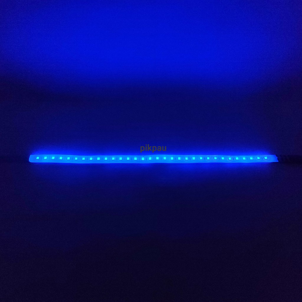 Lampu LED Strobo Strip Fleksibel 30cm Welcome Banyak Warna Waterproof Banyak Mode Warna Biru