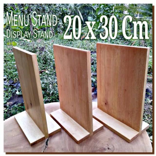 Menu stand 20x30Cm A4 Display sign stand holder daftar menu kayu