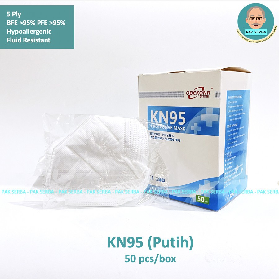 Face Mask Masker Medis KN95 Obekonr ISO 5 Ply (50 PCS)