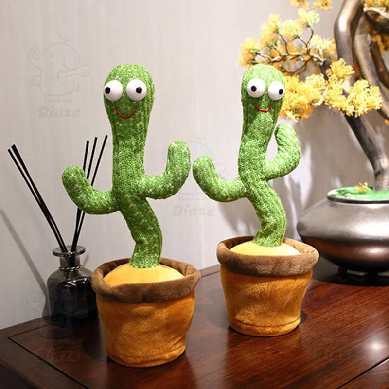 Biaze Cactus Toy Boneka Pintar Kaktus Joget Joged Goyang Bisa Ngomong Rekam Bicara Menari Dance Dancing