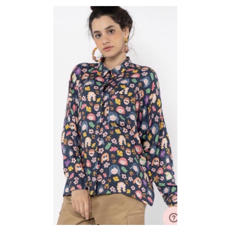 Kemeja Devon people navy cottonink x idekuhandmade