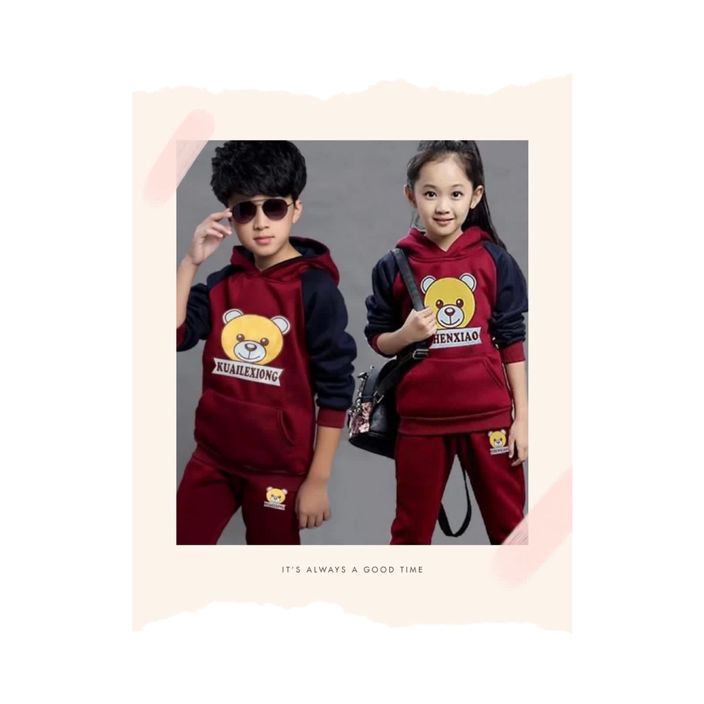 Promo-Setelan Sweater Hoodie Musim Dingin Anak Laki-laki Dan Perempuan 1-5 Tahun Terbaru