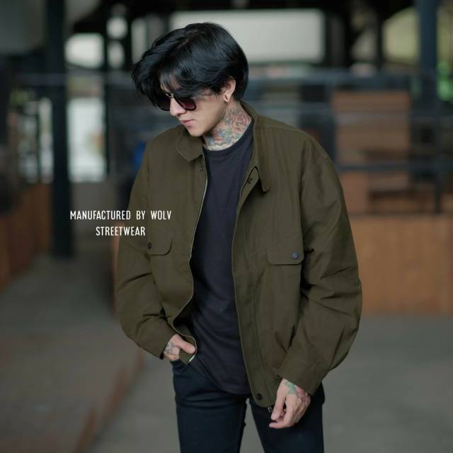 (COD) Jaket flight kanvas jaket pria jaket kanvas jaket murah jaket flight