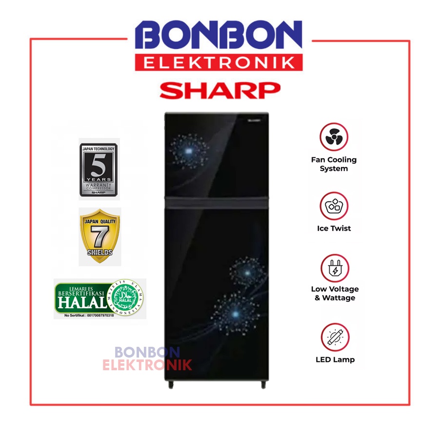 Sharp Kulkas 2 Pintu SJ-237MG-DB / SJ 237 MGDB