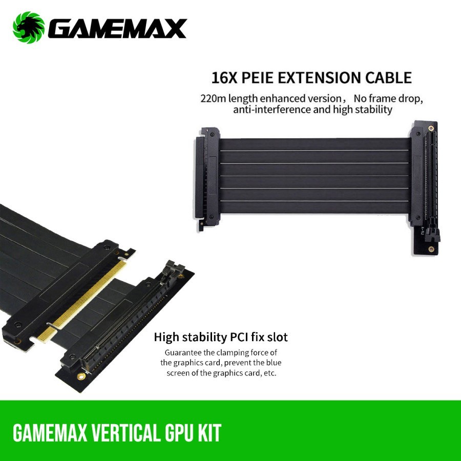 Gamemax Vertical GPU Kit with Riser Cable and VGA GPU Holder