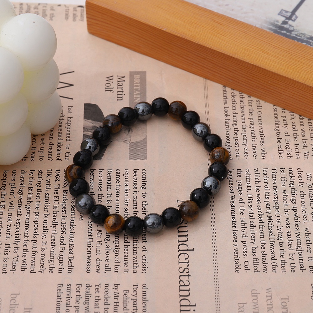 Gelang Manikmanik Batu Obsidian Tiger Eye Hematite Untuk Priawanita