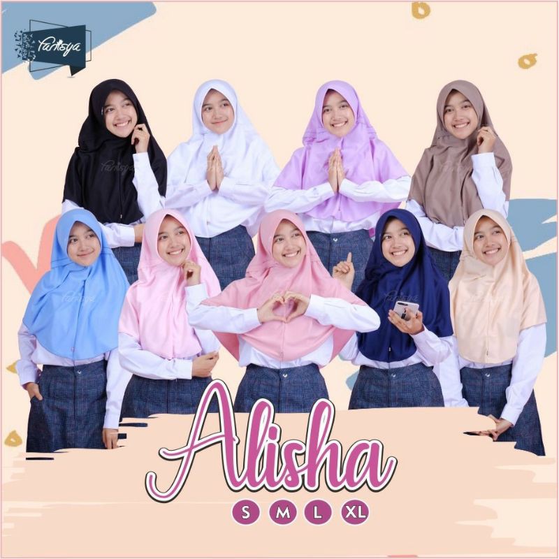 JILBAB SEKOLAH DAN HARIAN ALISHA FOR DAILY AND SCHOOL BERGO KAOS UNTUK SEHARI HARI FANISYA SIZE S - 