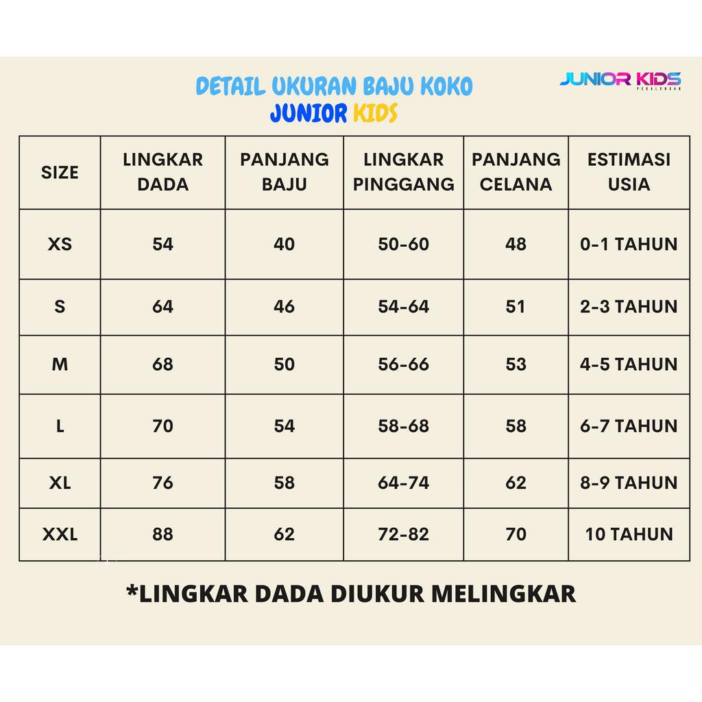 Junior kids - setelan koko yusuf set koko kurta anak laki laki usia 1-10 tahun