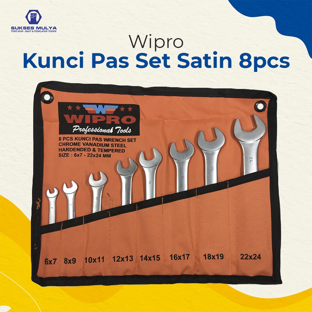 WIPRO Tool Set 8 pcs Kunci Pas Set Wipro Satin 8pcs Kunci Pas 6 - 24