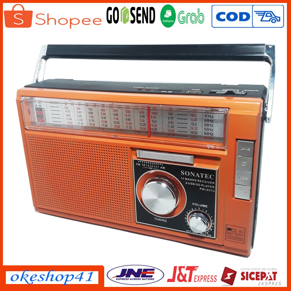 Khes KHI-037 Radio Portable AM FM Klasik Unik Jadul Retro - Coklat