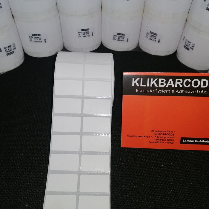 

LABEL BARCODE DIRECT THERMAL 27 X 15 MM - 27X15MM - XPRINTER - 2.000PC