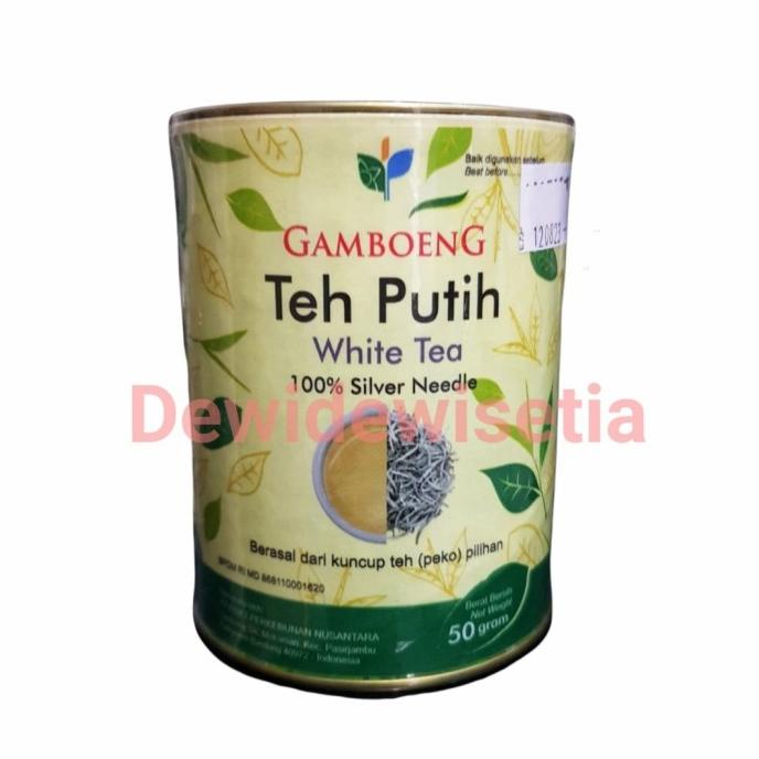 

Gamboeng White Tea kemasan Kaleng 50gr