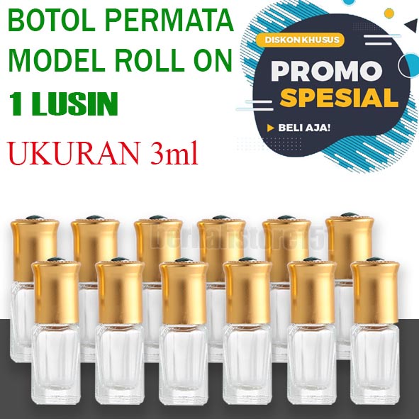 BOTOL isi ulang botol  PARFUM ROLL ON 3ML ISI 12PCS BOTOL OLES PARFUM BOTOL