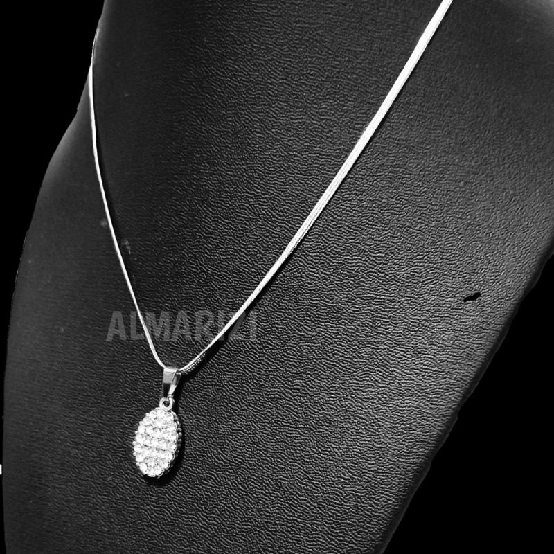 Kalung Liontin Wanita / Kalung Liontin Titanium Anti Karat / Kalung Liontin Terbaru Anti Karat Dan Tidak Luntur / Kalung Wanita Silver Kinpul